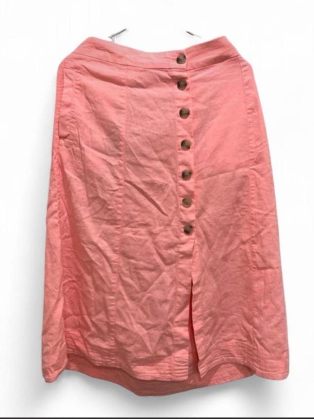 Universal Thread Coral-Pink Button Front Midi Skirt